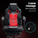 2 Point Massage Gaming Office Chair PU Leather Red