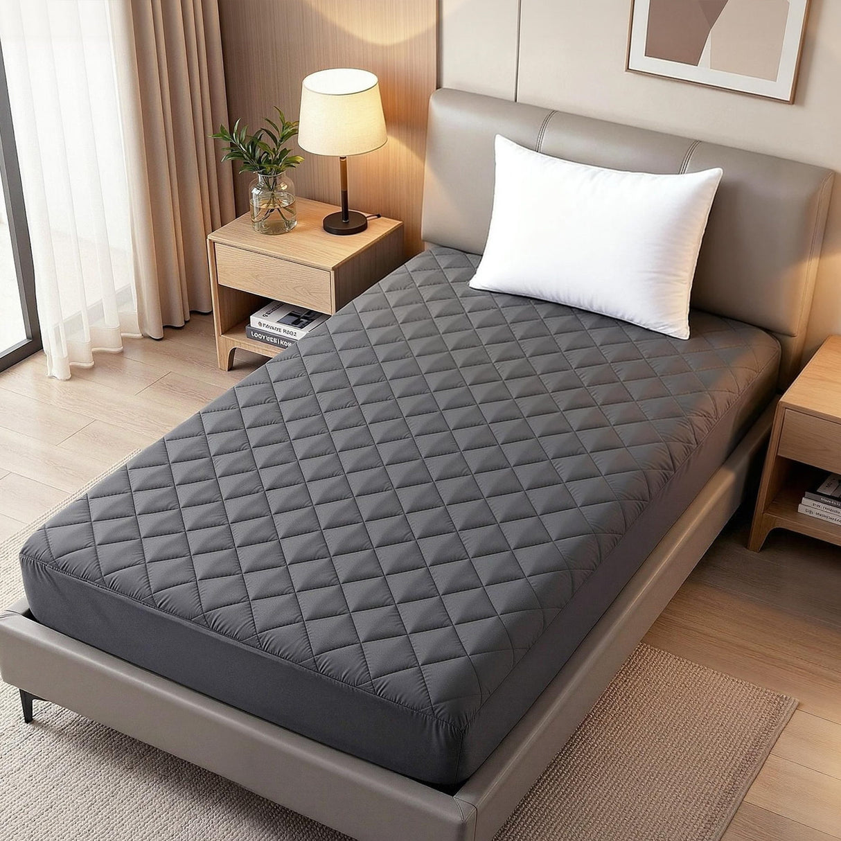 Giselle Water-Resistant Mattress Protector Microfiber 360° Fit King Single