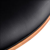 Artiss Wooden Office Chair Leather Seat Black