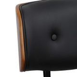 Artiss Wooden Office Chair PU Seat Black Brown