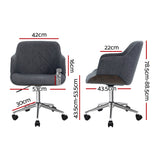 Artiss Wooden Office Chair Fabric Seat Grey