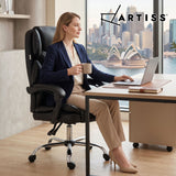 Artiss Executive Office Chair Leather Recliner Black