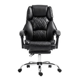 Artiss Executive Office Chair Leather Footrest Black