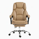 Office Chair PU Leather Tan Adjustable Height