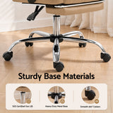 Office Chair PU Leather Tan Adjustable Height
