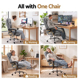 Artiss Executive Office Chair Footrest Grey
