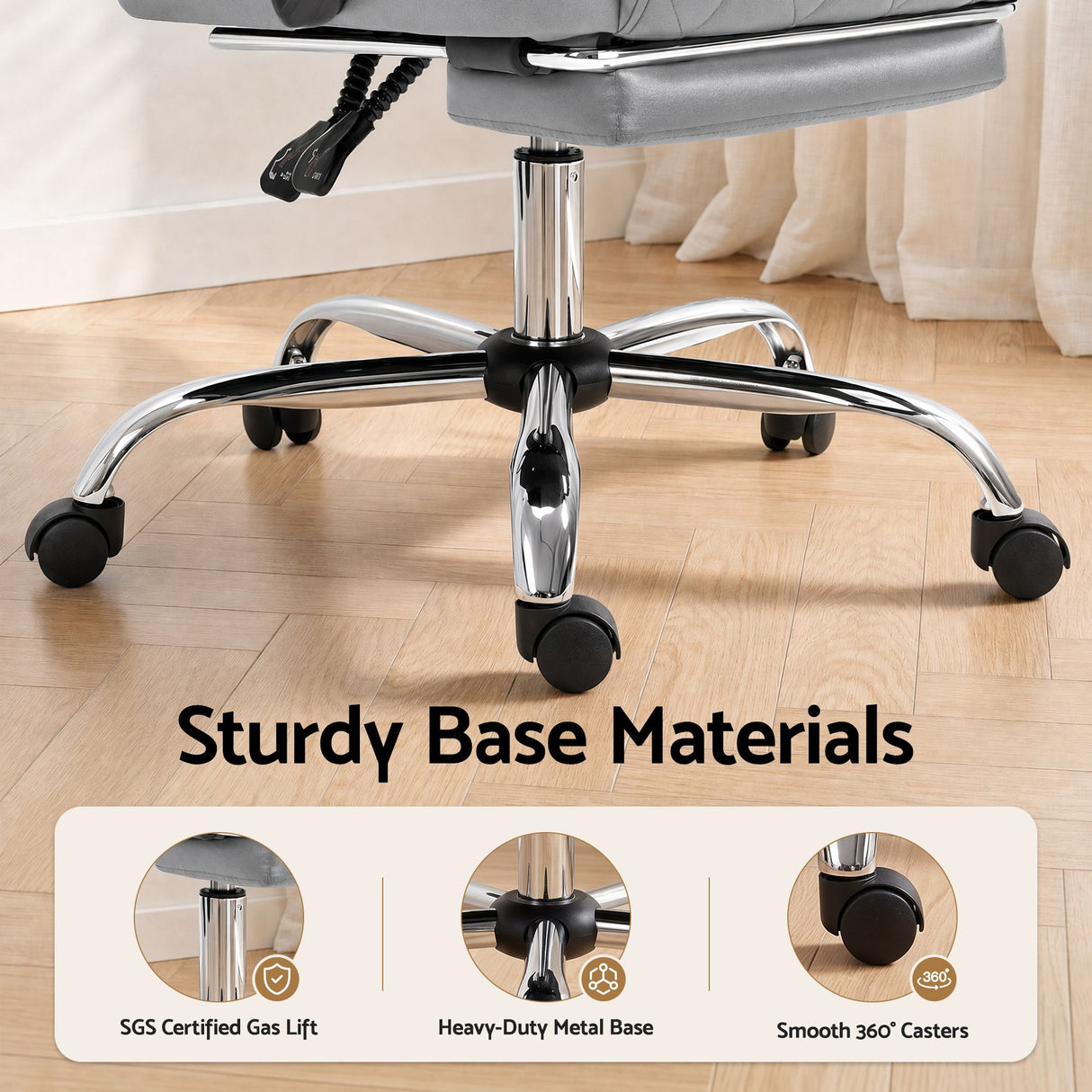Artiss Executive Office Chair Footrest Grey