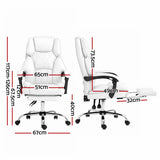 Office Chair Fabric & Foam White Adjustable Height