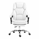 Office Chair Fabric & Foam White Adjustable Height