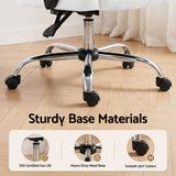 Office Chair Fabric & Foam White Adjustable Height