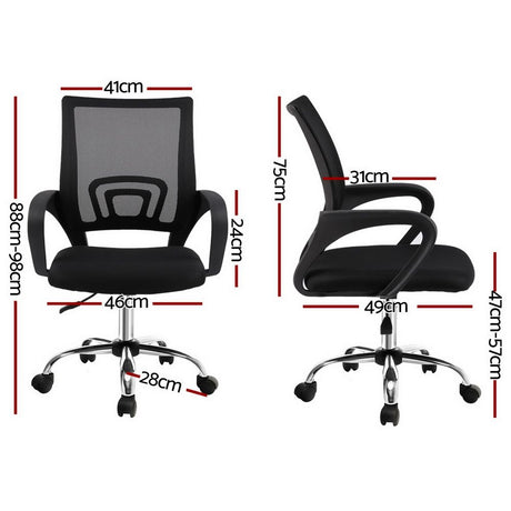 Artiss Mesh Office Chair Mid Back Black