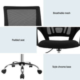 Artiss Mesh Office Chair Mid Back Black