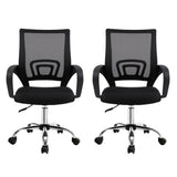 Artiss 2x Mesh Office Chair Mid Back Black