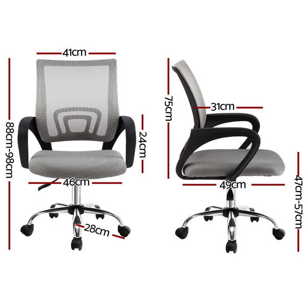 Artiss Mesh Office Chair Mid Back Grey