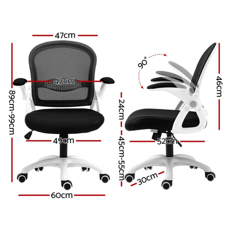 Artiss Mesh Office Chair Mid Back Black