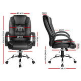 Artiss Executive Office Chair Leather Tilt Black