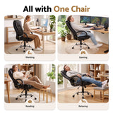 Artiss Executive Office Chair Leather Tilt Black
