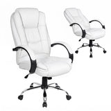 Artiss Executive Office Chair Leather Tilt White