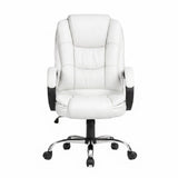 Artiss Executive Office Chair Leather Tilt White