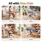 Artiss Executive Office Chair Leather Tilt White