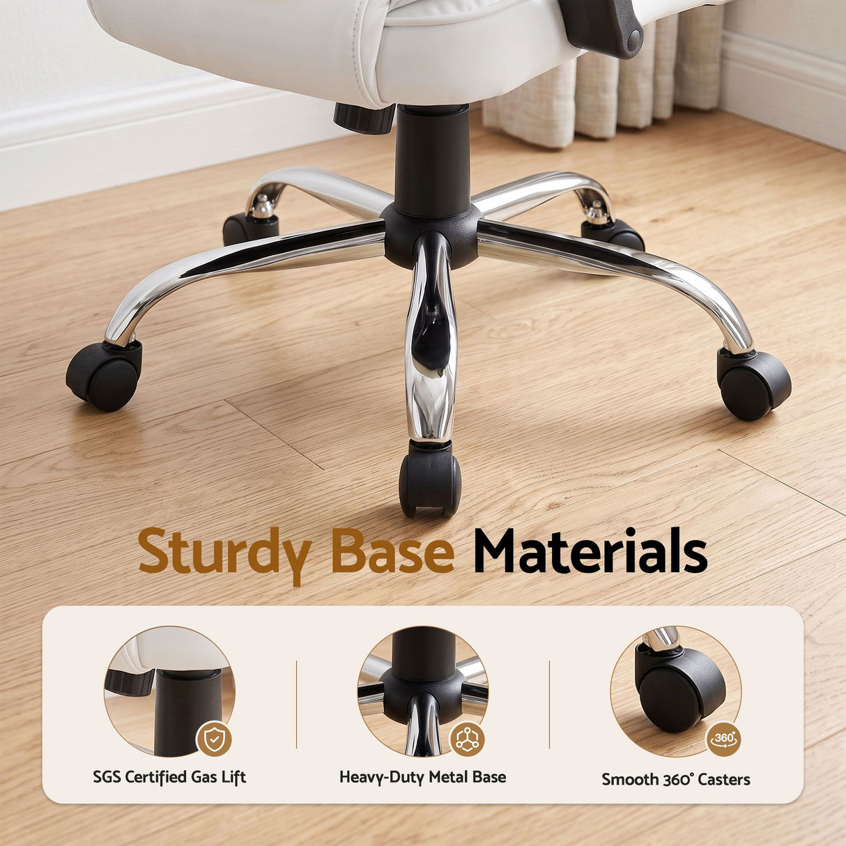Artiss Executive Office Chair Leather Tilt White