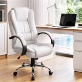 Artiss Executive Office Chair Leather Tilt White