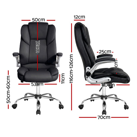 Artiss Executive Office Chair Leather Tilt Black