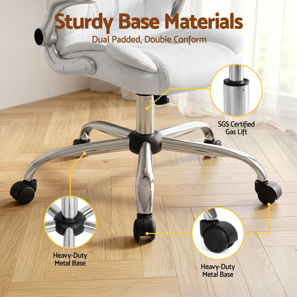 Artiss Executive Office Chair Leather Tilt White