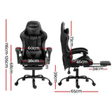 Aria Gaming Office Chair Executive Computer Leather Chairs Footrest Grey