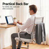 Artiss Conference Office Chair Swivel Computer Chair High Back Ribbed PU Leather White