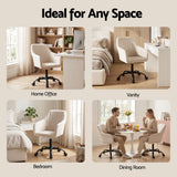 Artiss Office Chair Velvet Seat Cream