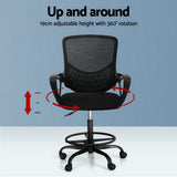 Artiss Office Chair Drafting Stool Mesh Chairs Black