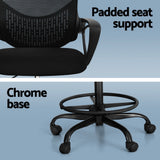 Artiss Office Chair Drafting Stool Mesh Chairs Black