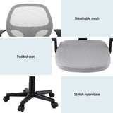 Artiss 2x Mesh Office Chair Computer Gaming Desk Chairs Work Study Mid Back Grey