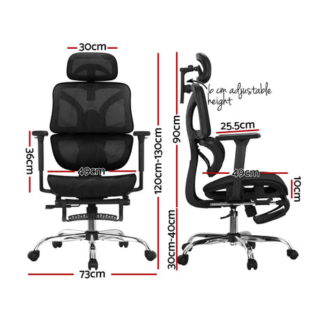 Office Chair 3D Multi-Function Black Mesh