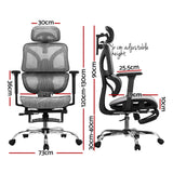 Office Chair 3D Multi-Function Grey Mesh