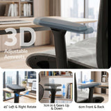 Office Chair 3D Multi-Function Grey Mesh