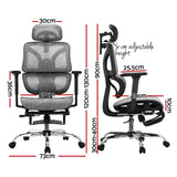 Office Chair 3D Multi-Function Grey Mesh
