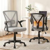 Artiss Mesh Office Chair Mid Back Grey