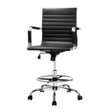 Artiss Office Chair Drafting Stool Leather Chairs Black