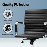 Artiss Office Chair Drafting Stool Leather Chairs Black