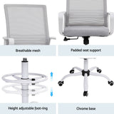 Artiss Office Chair Drafting Chairs Stool Computer Desk Studios Mesh White