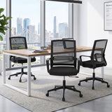 Artiss 2x Ergonomic Office Chair Mesh Mid Back Home Office Desk Chairs with Lumbar Support Black