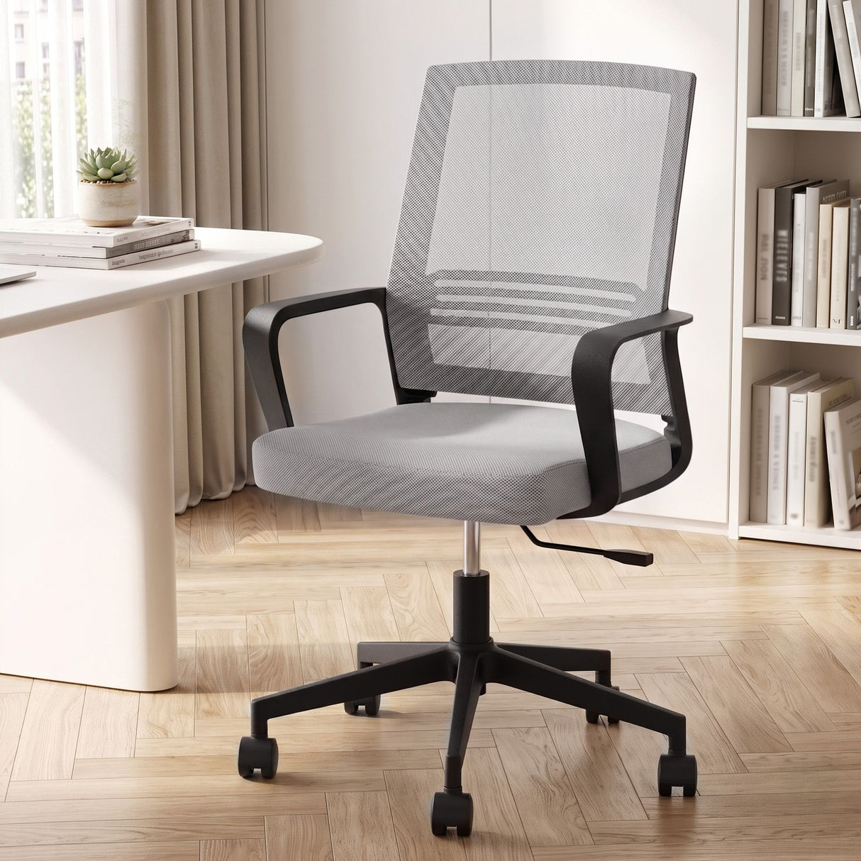 Artiss Mesh Office Chair Mid Back Grey