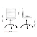 Artiss Office Chair Conference Chairs PU Leather Low Back White