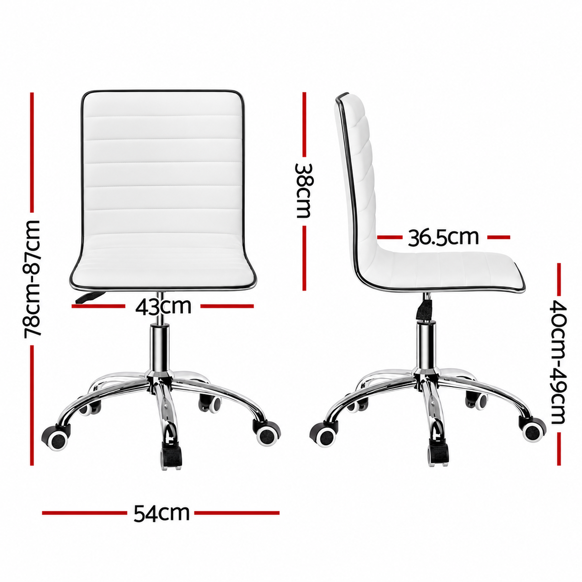 Artiss Office Chair Conference Chairs PU Leather Low Back White