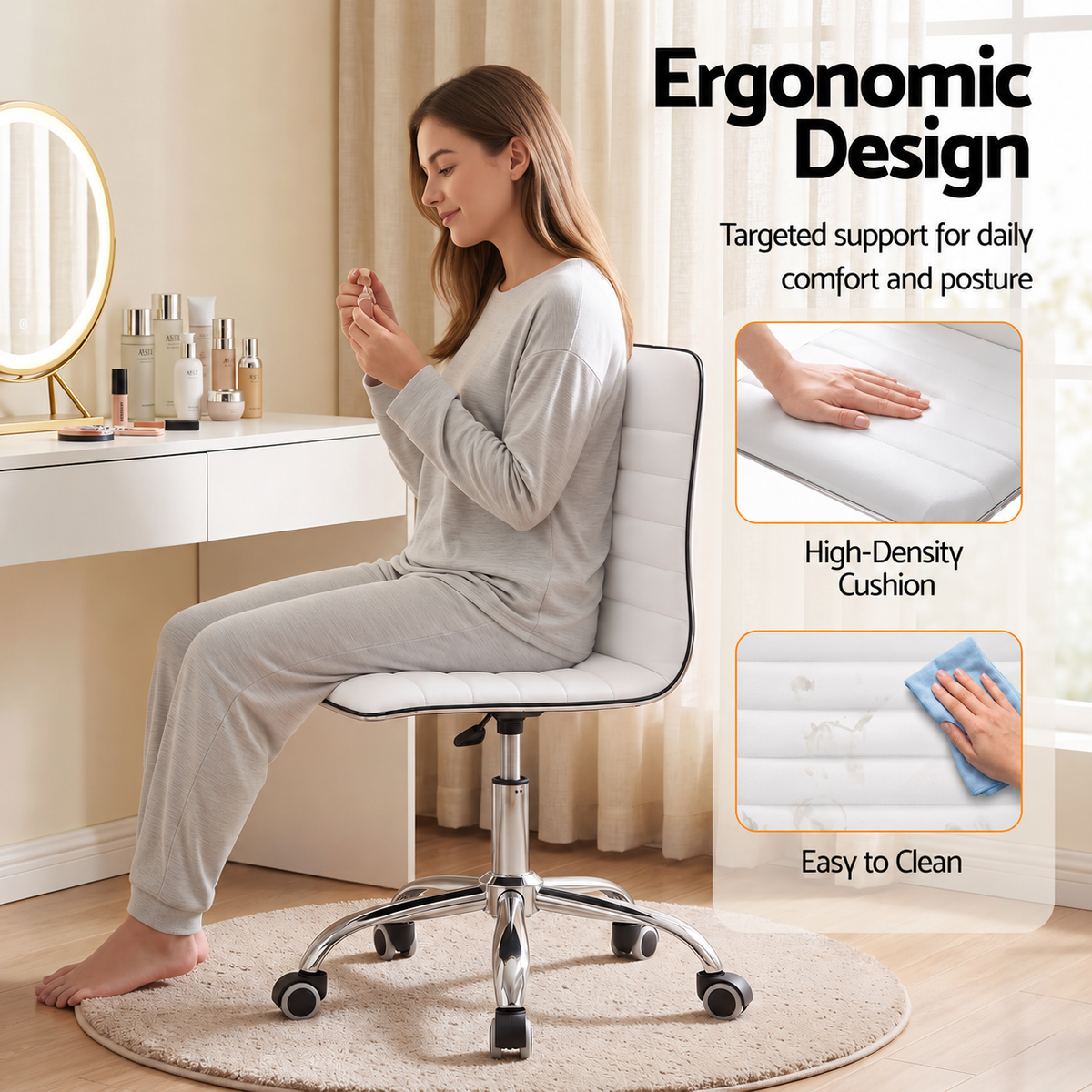 Artiss Office Chair Conference Chairs PU Leather Low Back White