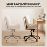 Artiss Criss Cross Office Chair Wide Seat Desk Chair Bouclé Fabric Vanity Chair Comfy, Beige