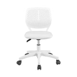 Artiss Ergonomic Office Chair Armless Study Chair Height Adjustable for Girls Boys Teens White