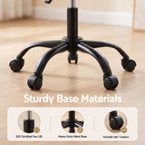 Artiss Armless Office Chair with Wheels, Ergonomic 360° Swivel Home Office Desk Chair, Height Adjustable Computer Task Chair with Fabric Back and Seat for Small Space, Black